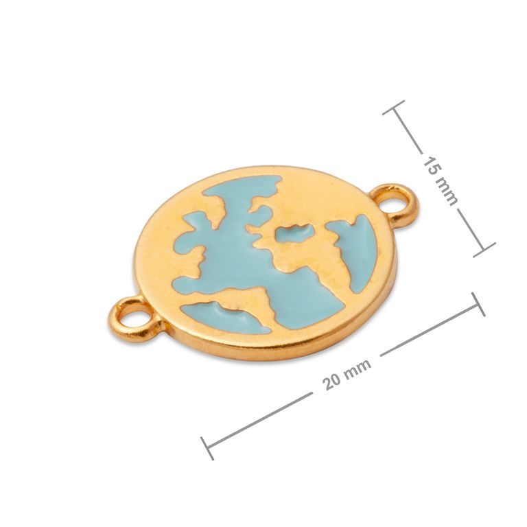 Manumi piesă legătură Pământ 20x15mm placată cu aur