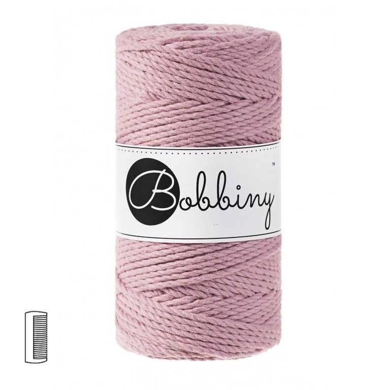 Bobbiny Fir textil Macramé Regular 3PLY 3mm Dusty pink