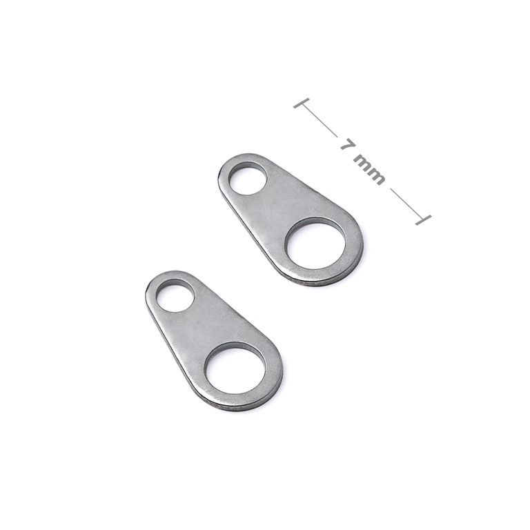 Flat clasp connector 7mm platinum