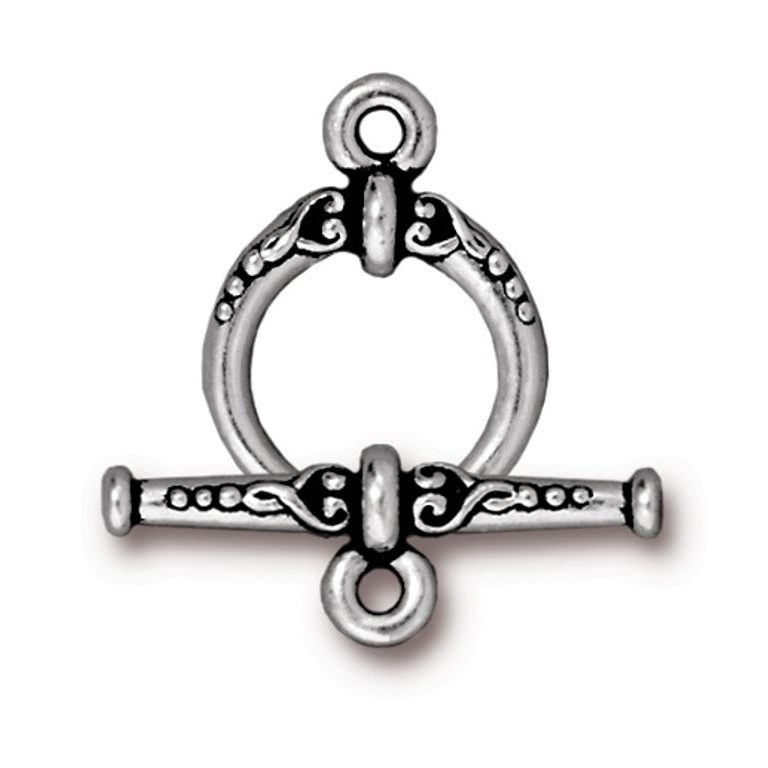 TierraCast toggle clasp Heirloom antique silver