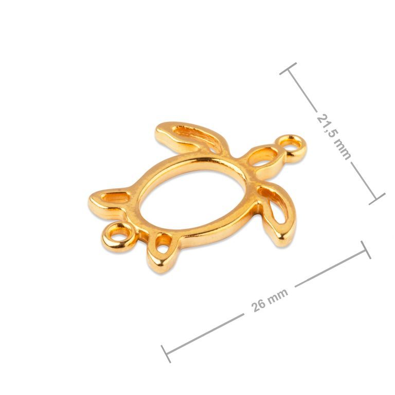 Manumi connector turtle 26x21.5mm gold-plated