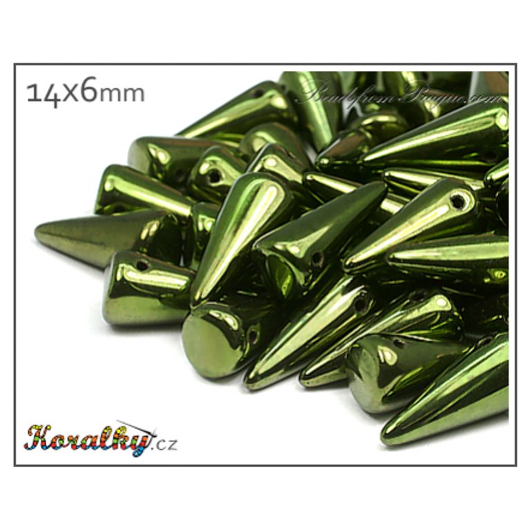 Czech glass spike beads 14x6mm (14495) No.15