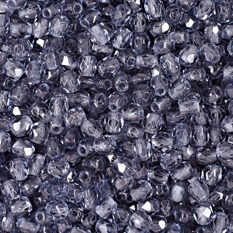 Glass fire polished beads 3mm Dark Montana Blue