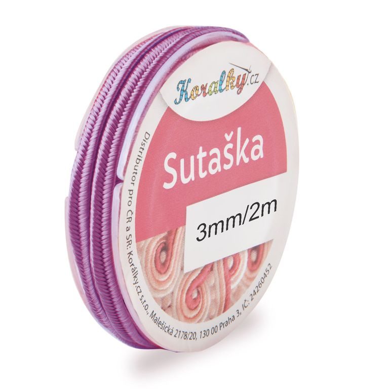 Sutaška 3mm/2m světle fialová