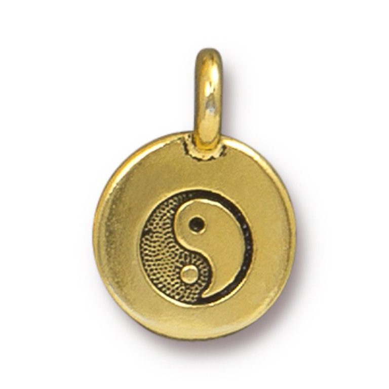 TierraCast pendant Yin Yang antique gold