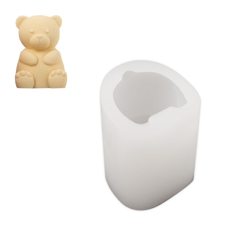 Silicone mould for casting creative clay teddy bear 55x56x72mm