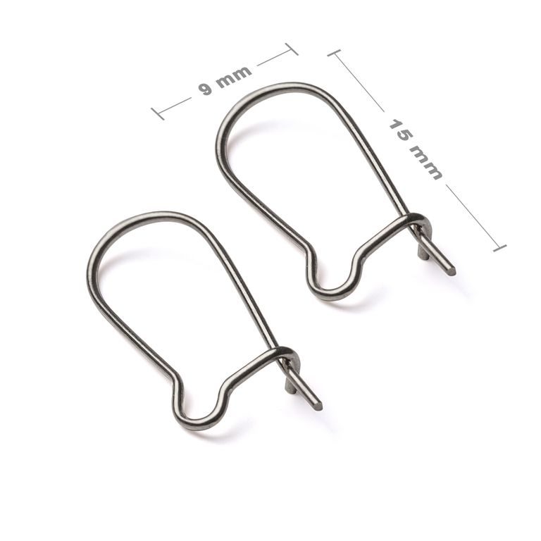 Kidney earring hooks 15x9mm platinum