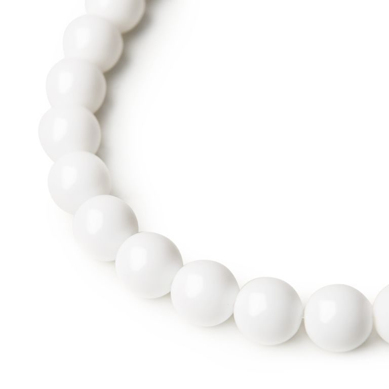 Manumi czech glass pressed round beads Chalk 10mm