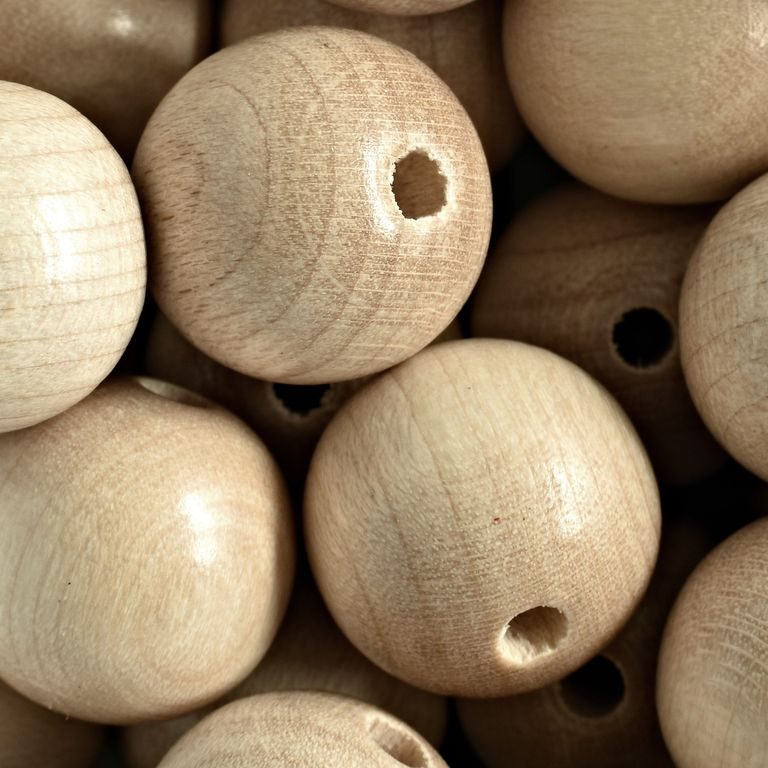 Czech wooden beads round 20mm natural No.9