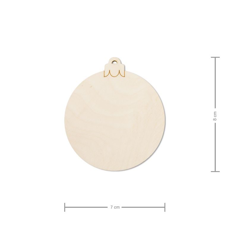 Wooden cutout ornament round 7cm