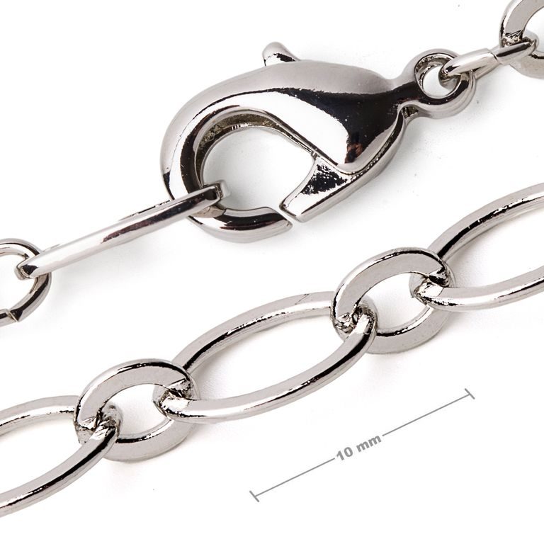 Rhodium-plated finished chain 45 cm No.18