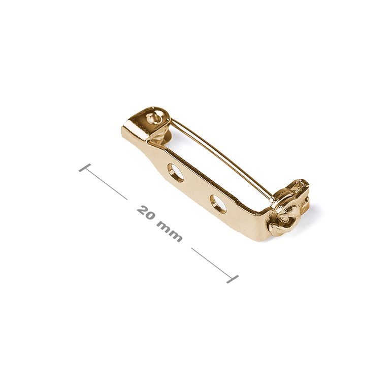 Jewellery brooch pin bar 20mm gold