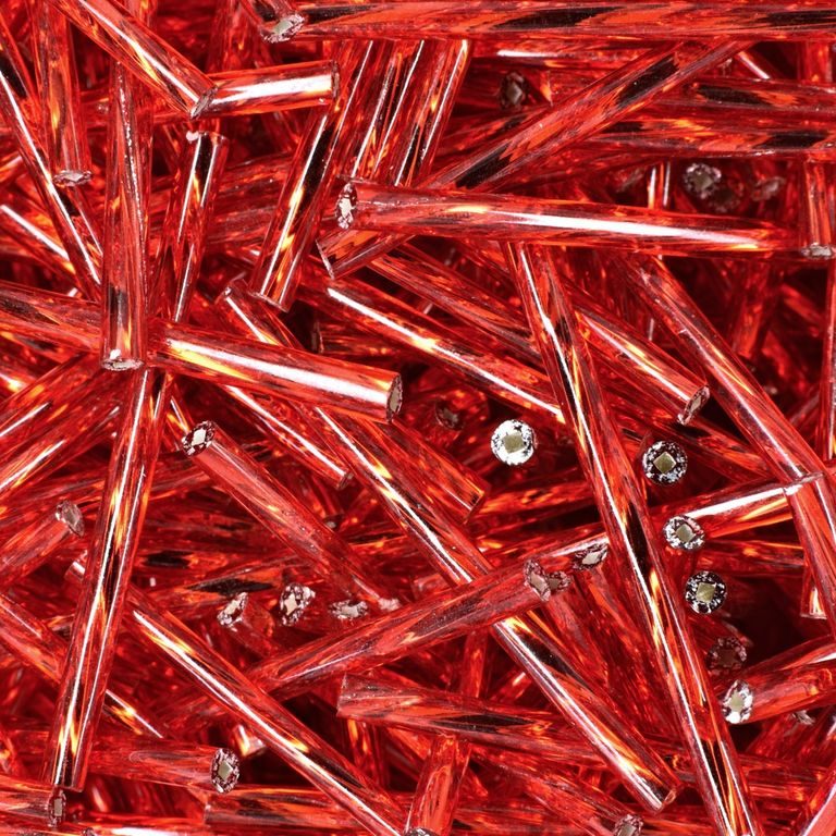 PRECIOSA glass tubes twisted 35mm red