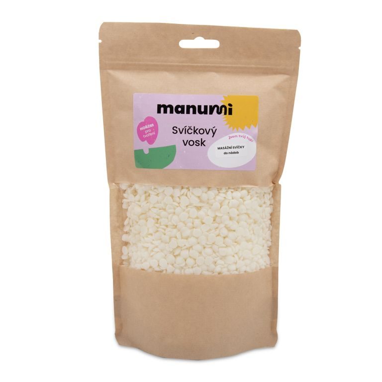 Manumi sójový vosk na masážní svíčky do skla, keramiky a nádob