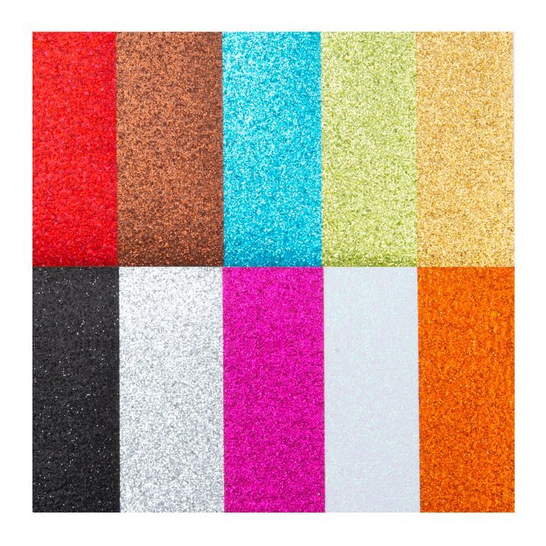 Glitter paper 10 sheets mix of colours