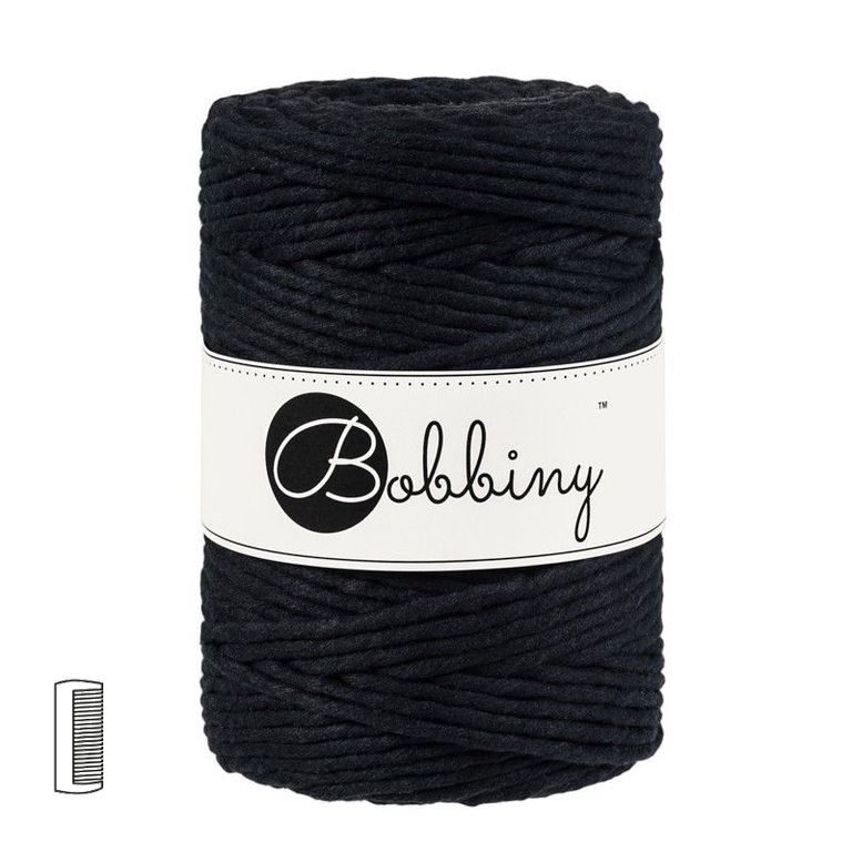 Bobbiny Fir textil Macramé XXL 5mm Black