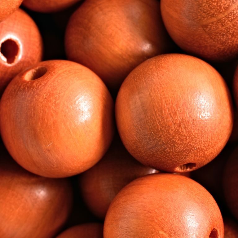Drevené koráliky guľôčka 20mm oranžová