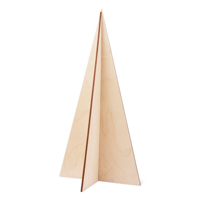 Wooden cutout 3D straight tree 30cm