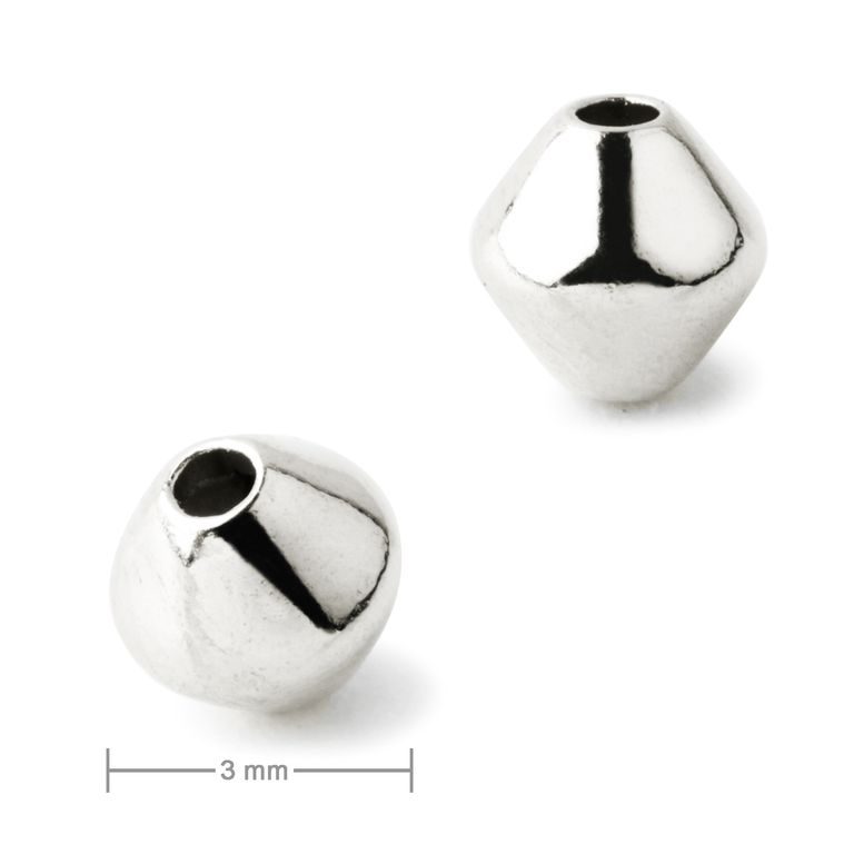 Metal bead bicone 4 mm platinum