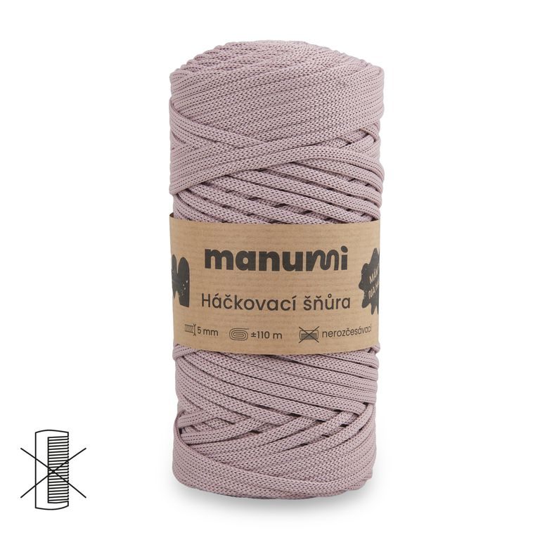 Manumi crochet polyester cord 5 mm old pink
