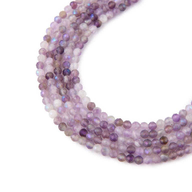 Plated Amethyst faceted beads 2mm