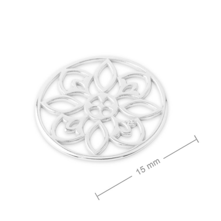 Silver connector rosette 15mm No.794