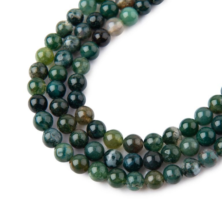 Moss Agate beads 4mm