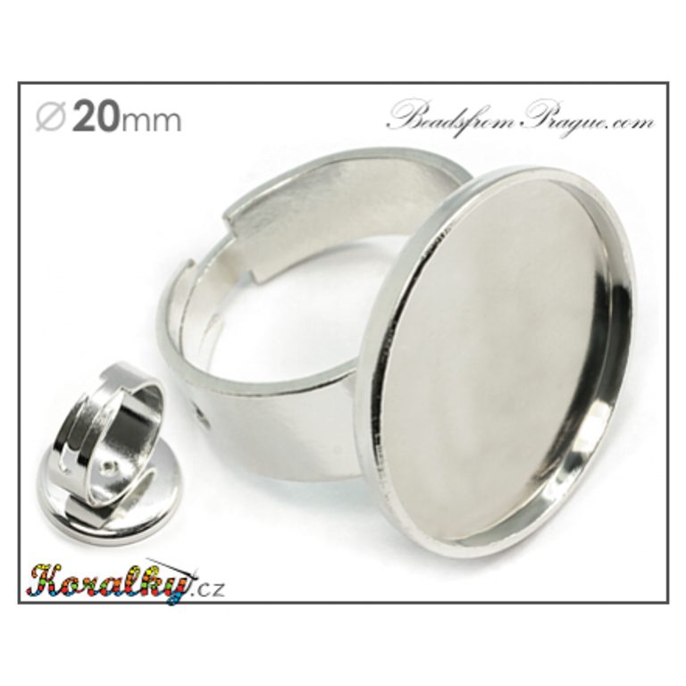 Bižuterní lůžko na prsten kulaté 20mm platinové