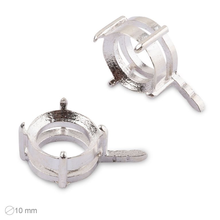 Prong setting round with a stem ø10mm silver