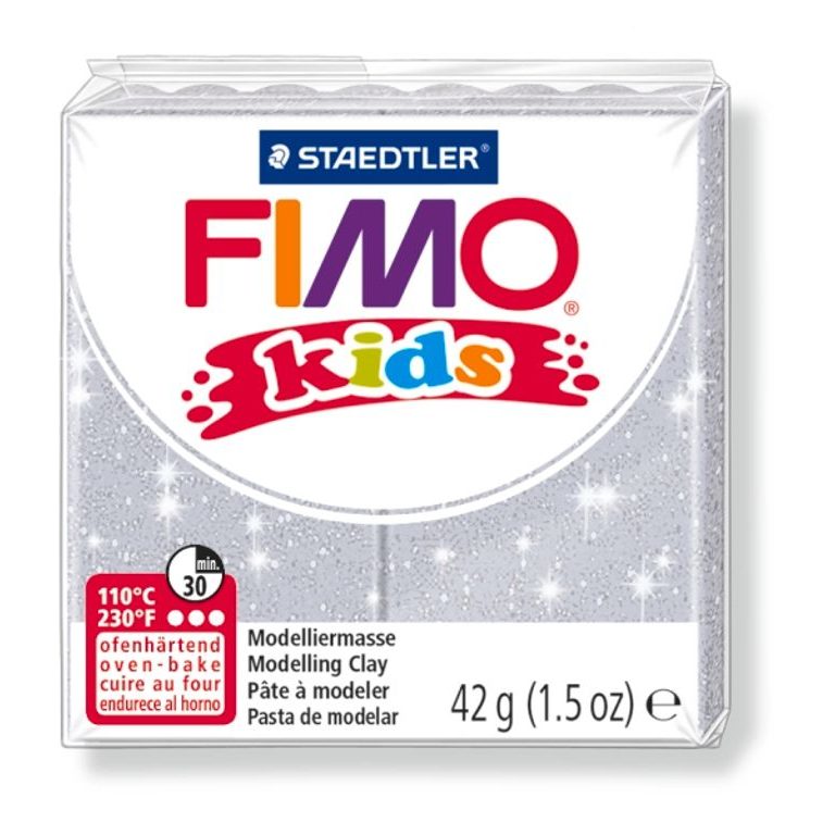 FIMO Kids 42 g (8030-812) strieborná s trblietkami
