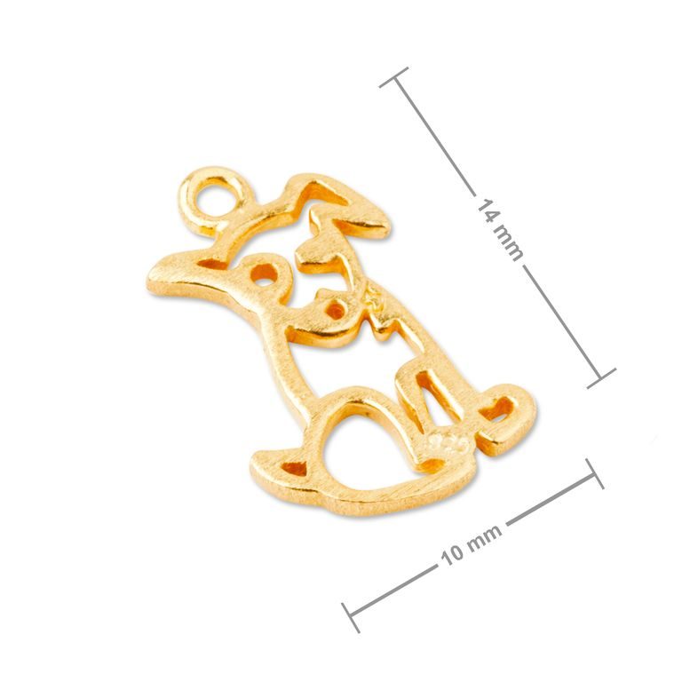 Amoracast pendant dog 14x10mm gold-plated