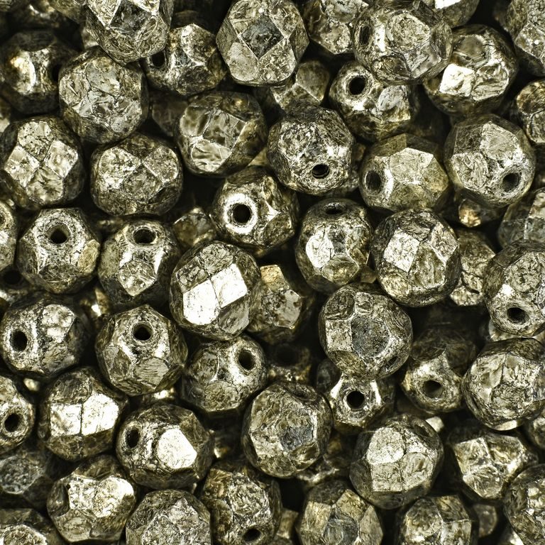 Mărgele șlefuite 6mm Coated Metallic Antique Platinum