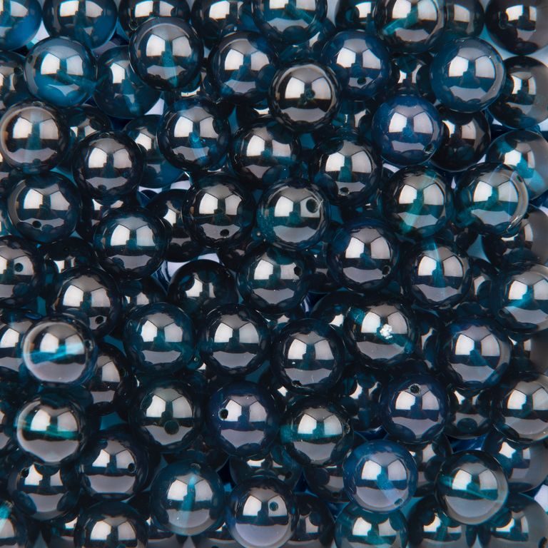 Modrý Jantarový Korálek 8 mm