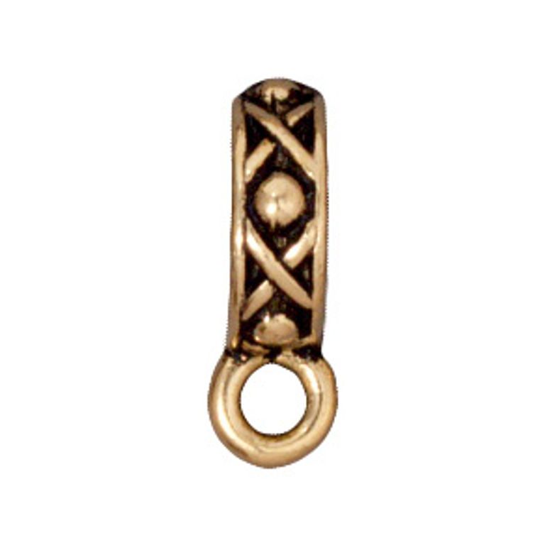 TierraCast wide decorative spacer with a loop Legend antique gold