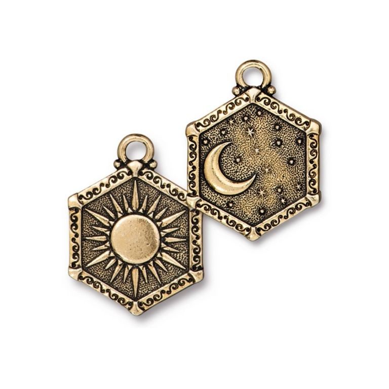 TierraCast pendant Sun&Moon antique gold