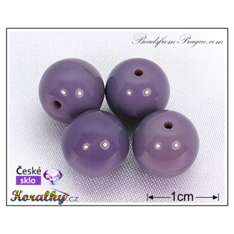 Czech glass pressed bead round 10mm purple No.91