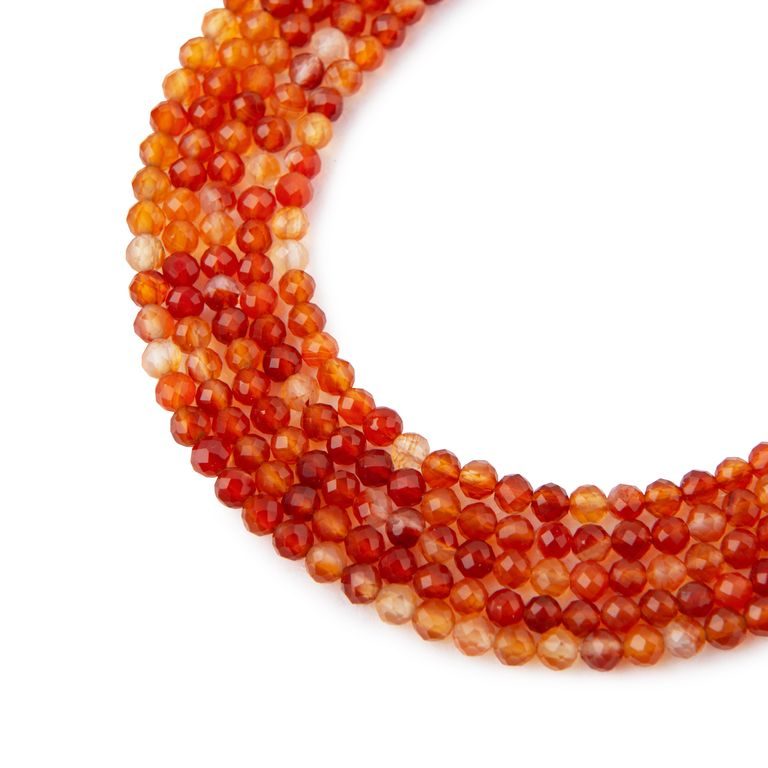 Carnelian faceted beads 3mm