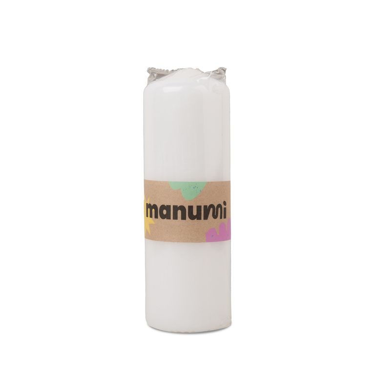 Manumi candle cylinder 7 x 20 cm white for decoration