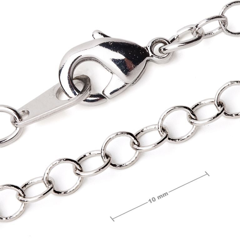 Rhodium-plated finished chain 45 cm No.10