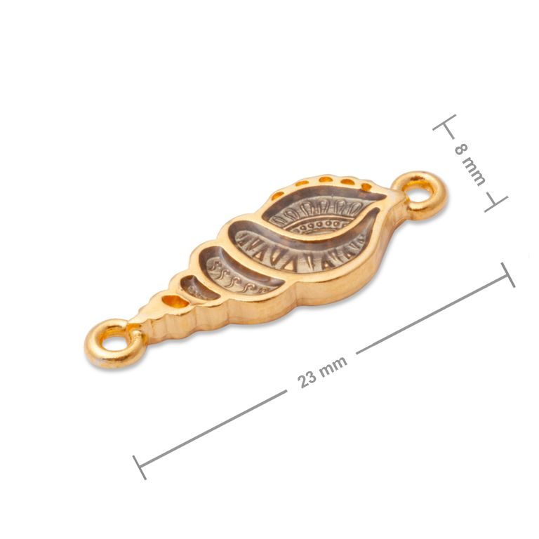 Manumi piesă legătură scoică 23x8mm placată cu aur