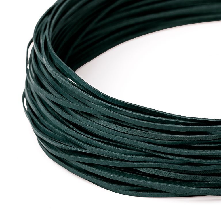 Flat leather strap 110cm dark green no.18