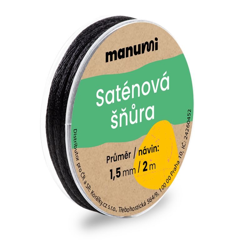 Nylónová saténová šnúra 1,5mm/2m Black