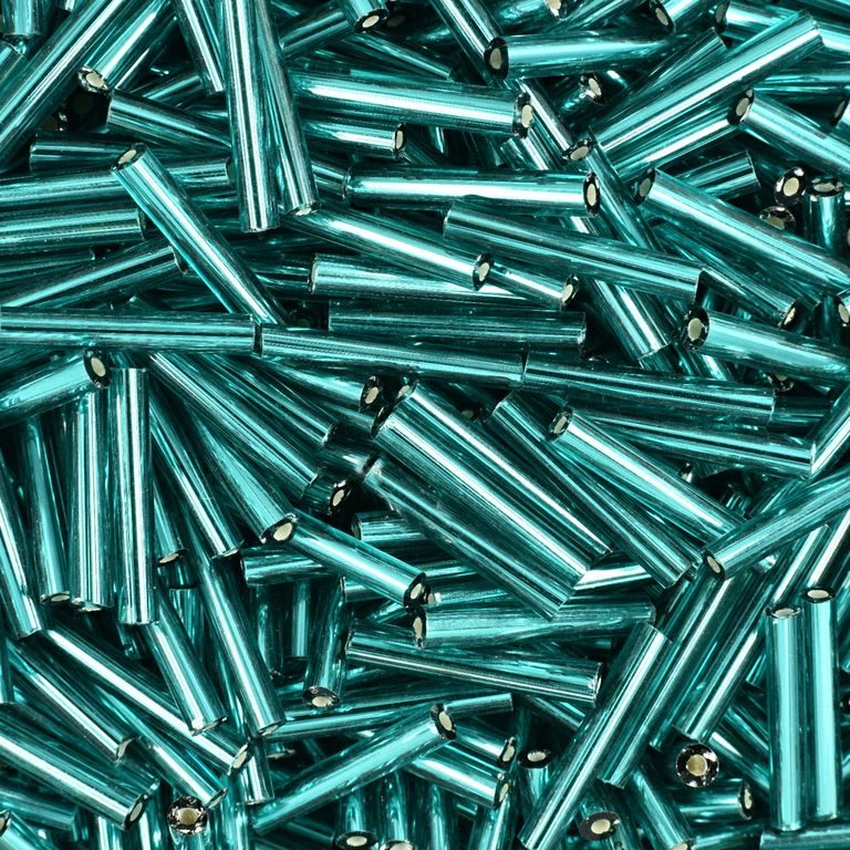 PRECIOSA glass tubes straight 15mm turquoise