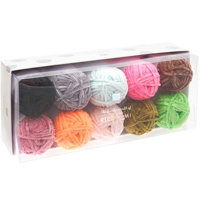 Set of chenille crocheting yarns Ricorumi Nilli Nilli Fashion 10 pcs