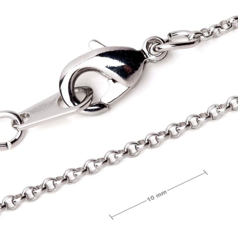 Rhodium plated chain with clasp 50cm No.20