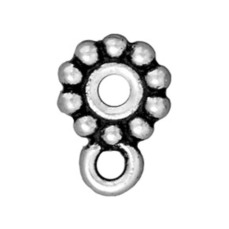 TierraCast bead with a loop 10mm antique silver
