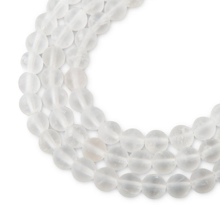 Clear Quartz - Rock Crystal beads matte 6mm