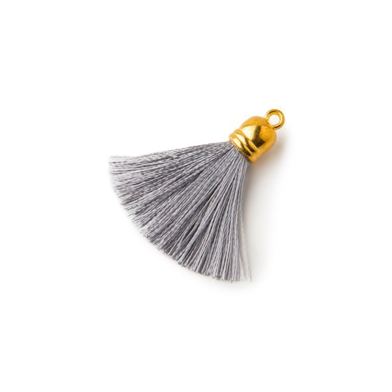 Silk tassel 3cm grey