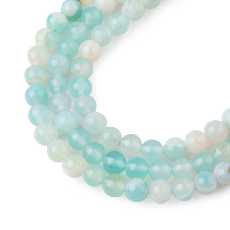 Mint Green Banded Agate beads 6mm