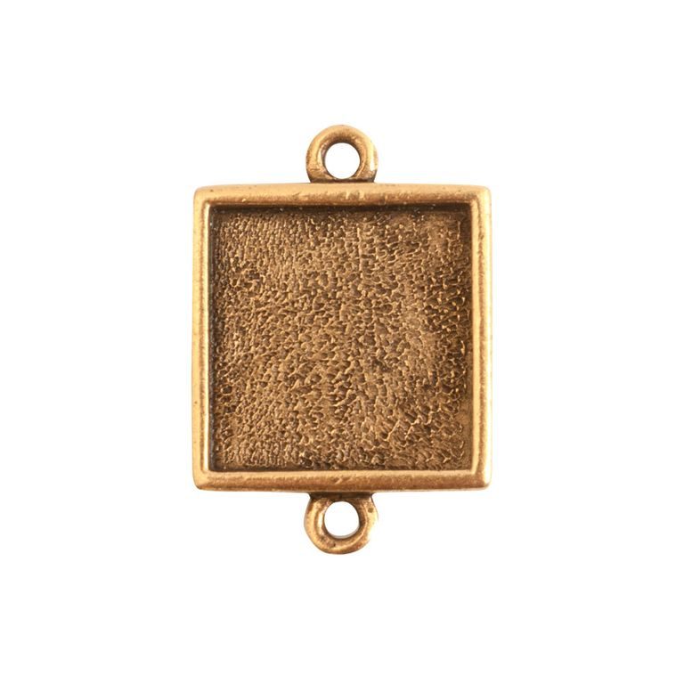 Nunn Design connector with a setting square 21x14,5mm gold-plated